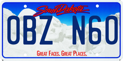 SD license plate 0BZN60