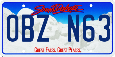 SD license plate 0BZN63