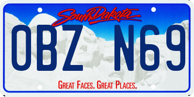 SD license plate 0BZN69