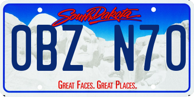 SD license plate 0BZN70