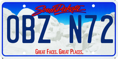 SD license plate 0BZN72