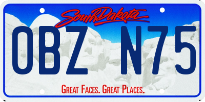 SD license plate 0BZN75