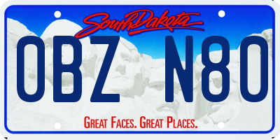 SD license plate 0BZN80