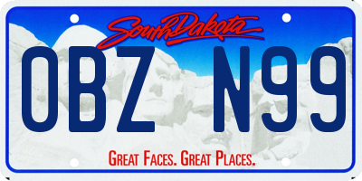 SD license plate 0BZN99