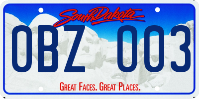 SD license plate 0BZO03