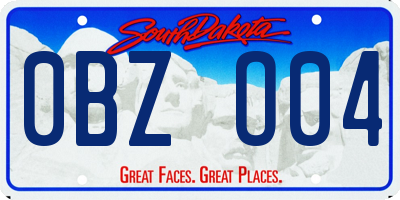 SD license plate 0BZO04