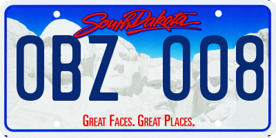 SD license plate 0BZO08