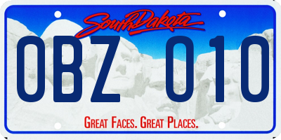 SD license plate 0BZO10