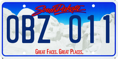 SD license plate 0BZO11