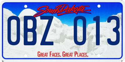 SD license plate 0BZO13