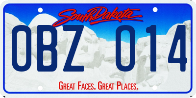 SD license plate 0BZO14