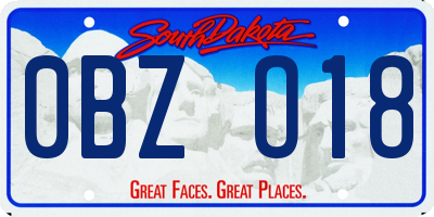 SD license plate 0BZO18