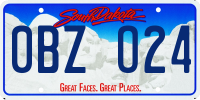 SD license plate 0BZO24
