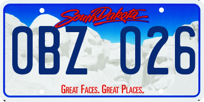 SD license plate 0BZO26