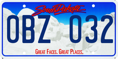 SD license plate 0BZO32