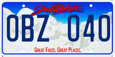 SD license plate 0BZO40