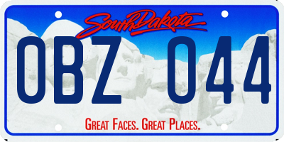 SD license plate 0BZO44