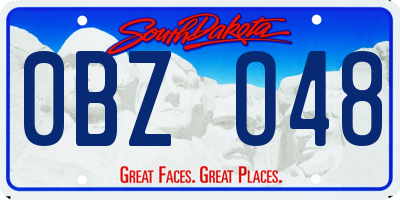 SD license plate 0BZO48