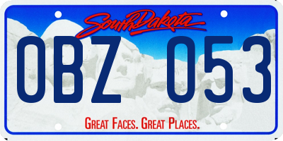 SD license plate 0BZO53