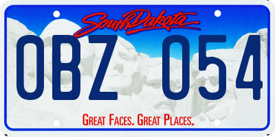 SD license plate 0BZO54