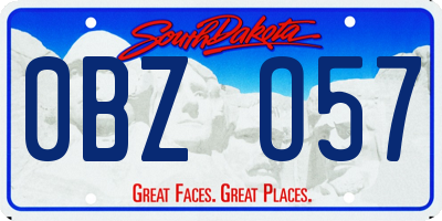 SD license plate 0BZO57