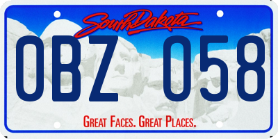 SD license plate 0BZO58