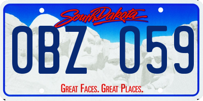 SD license plate 0BZO59