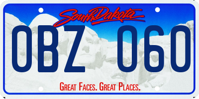 SD license plate 0BZO60