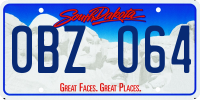 SD license plate 0BZO64