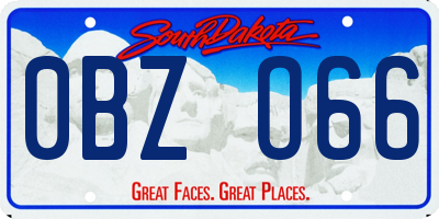 SD license plate 0BZO66