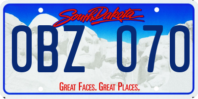 SD license plate 0BZO70