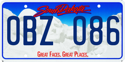 SD license plate 0BZO86