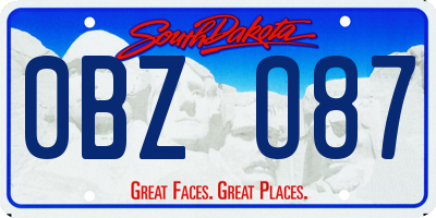 SD license plate 0BZO87