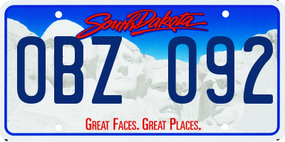 SD license plate 0BZO92