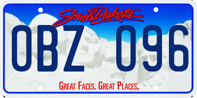 SD license plate 0BZO96