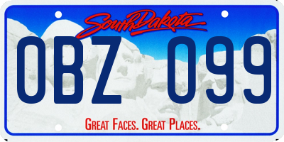 SD license plate 0BZO99