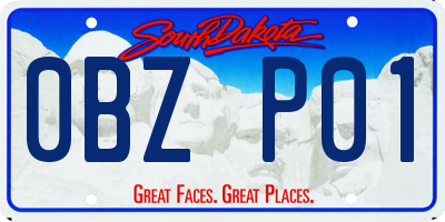 SD license plate 0BZP01