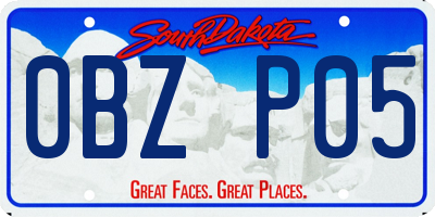 SD license plate 0BZP05