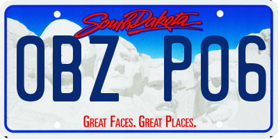 SD license plate 0BZP06