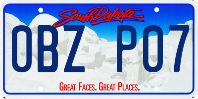 SD license plate 0BZP07