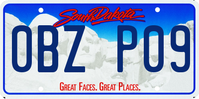SD license plate 0BZP09