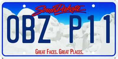 SD license plate 0BZP11