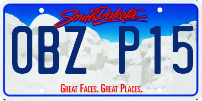 SD license plate 0BZP15