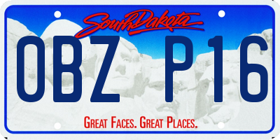 SD license plate 0BZP16