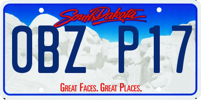 SD license plate 0BZP17