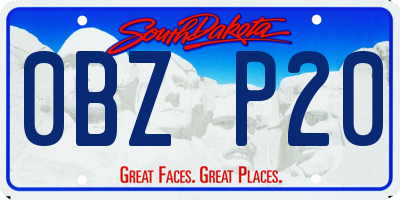 SD license plate 0BZP20