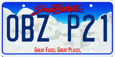 SD license plate 0BZP21