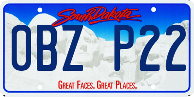 SD license plate 0BZP22