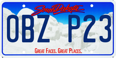 SD license plate 0BZP23