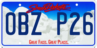 SD license plate 0BZP26